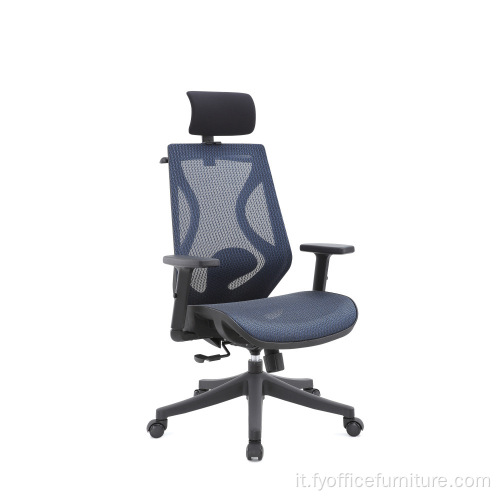 Prezzo all&#39;ingrosso Sedia da ufficio ergonomica regolabile con braccioli 3D con schienale alto
